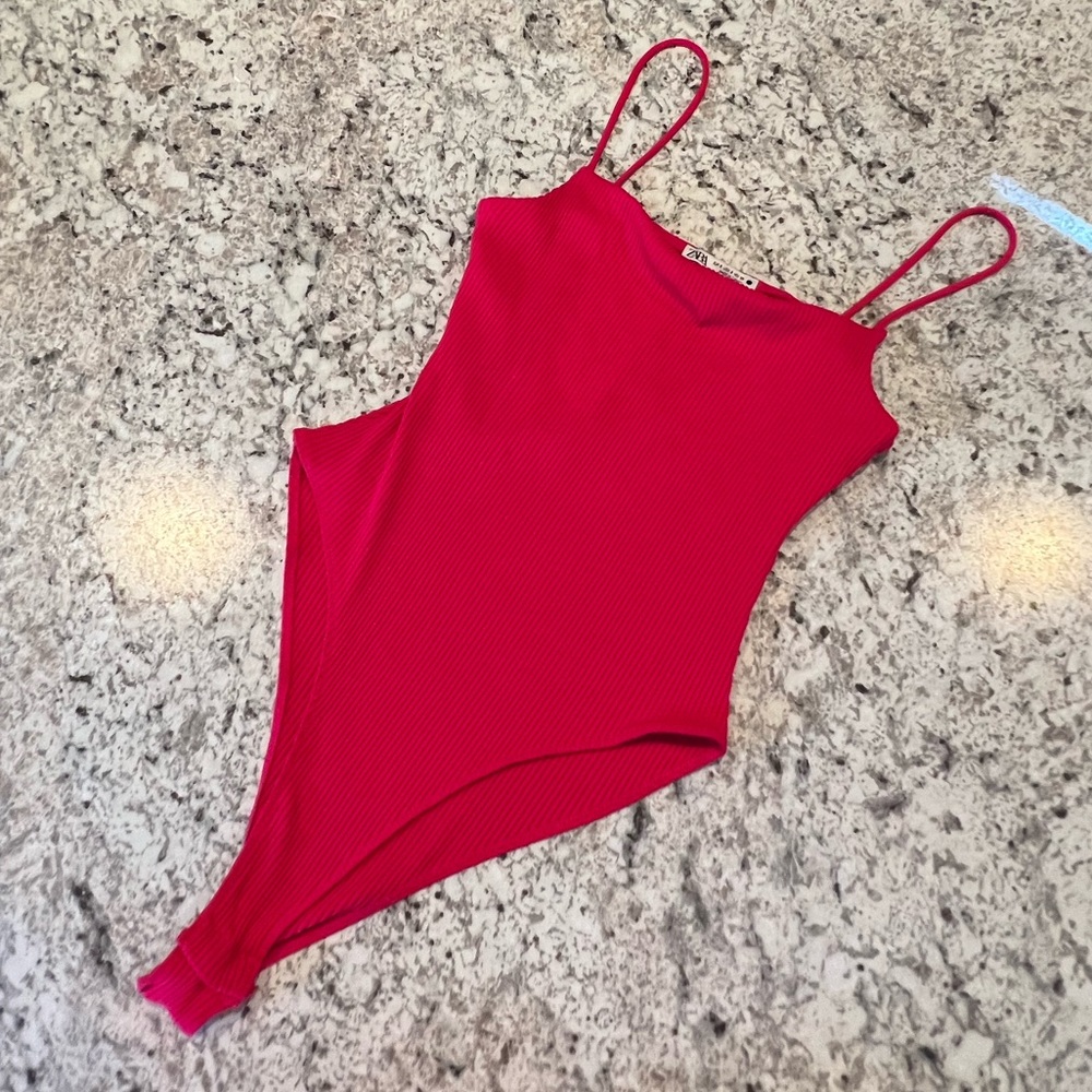 Zara Bodysuit Pink Ribbed